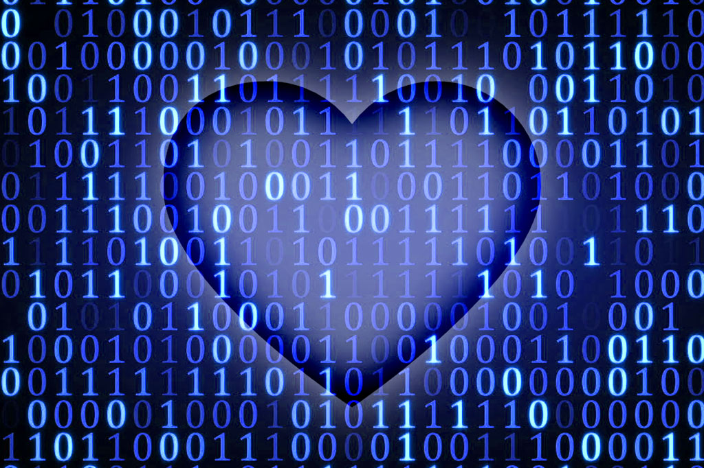 Heart with binary digits